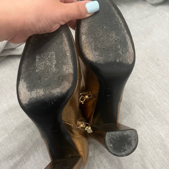 YSL Saint Laurent ankle boots bronze gold - Picture 6 of 6